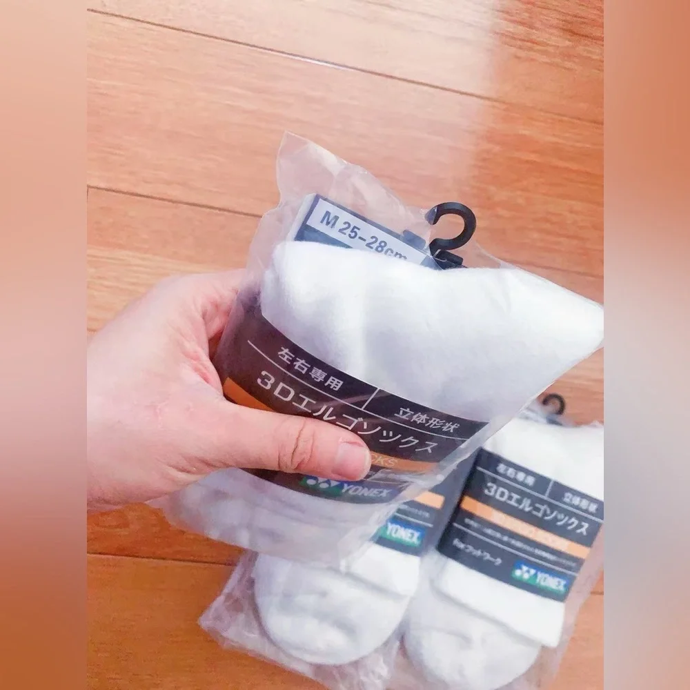 3 Pairs, Yonex Quarter Socks for Men Cotton Tennis Badminton Socks 3D‎ Ergo